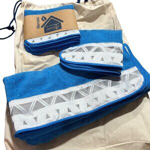 Norwex Marine Blue Microfiber Plush Towels Set 5 Piece